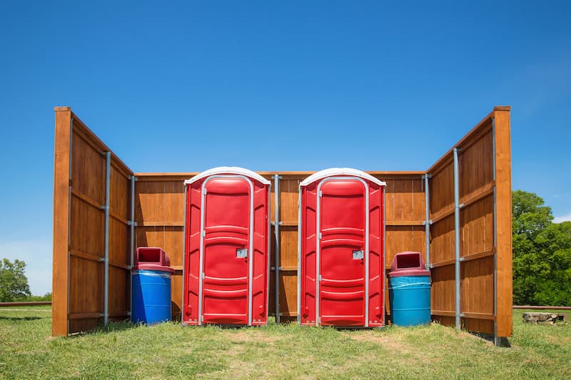 Short-term porta potty units staged for delivery in Marietta, Georgia